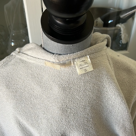 Norma Kamali Everlast gray sweatshirt hoodie dress Shacket with ties S - Picture 12 of 15